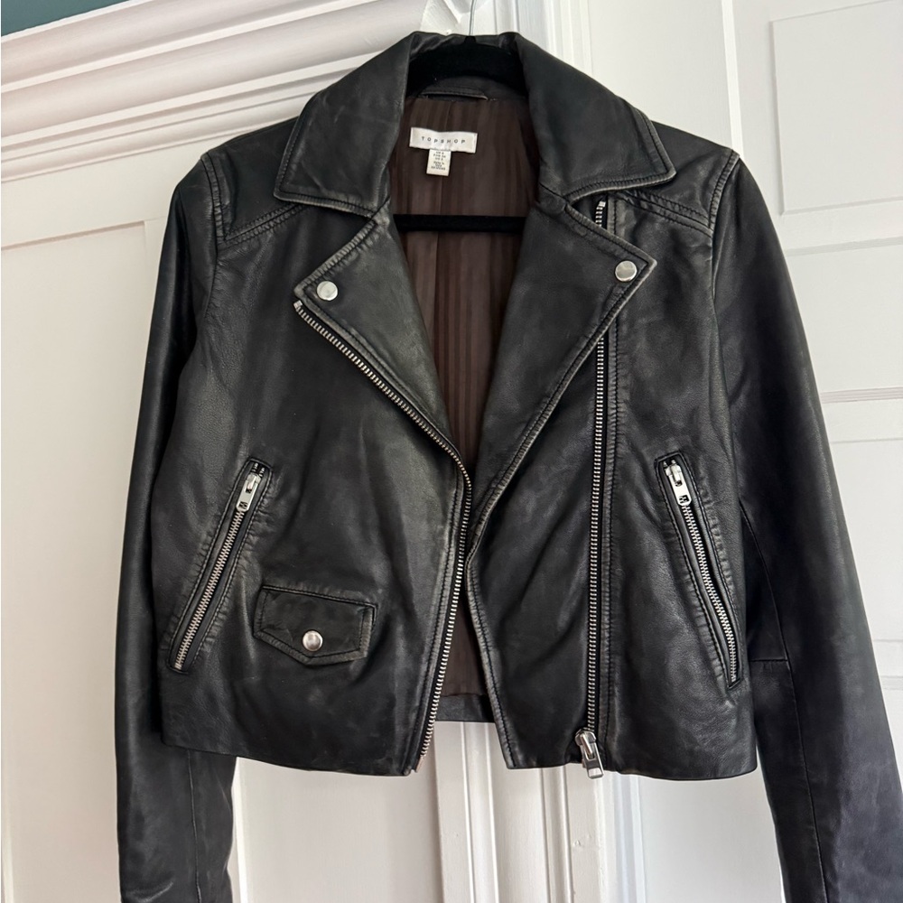 Topshop Black Leather Jacket